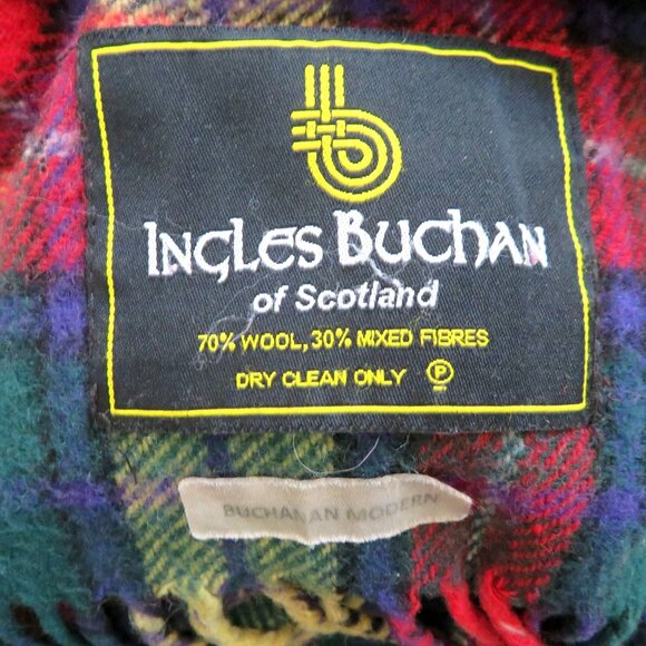 Vintage Ingles Buchan Scotland Wool Tartan Throw Blanket 58 x 70 Buchanan Modern - Picture 11 of 11